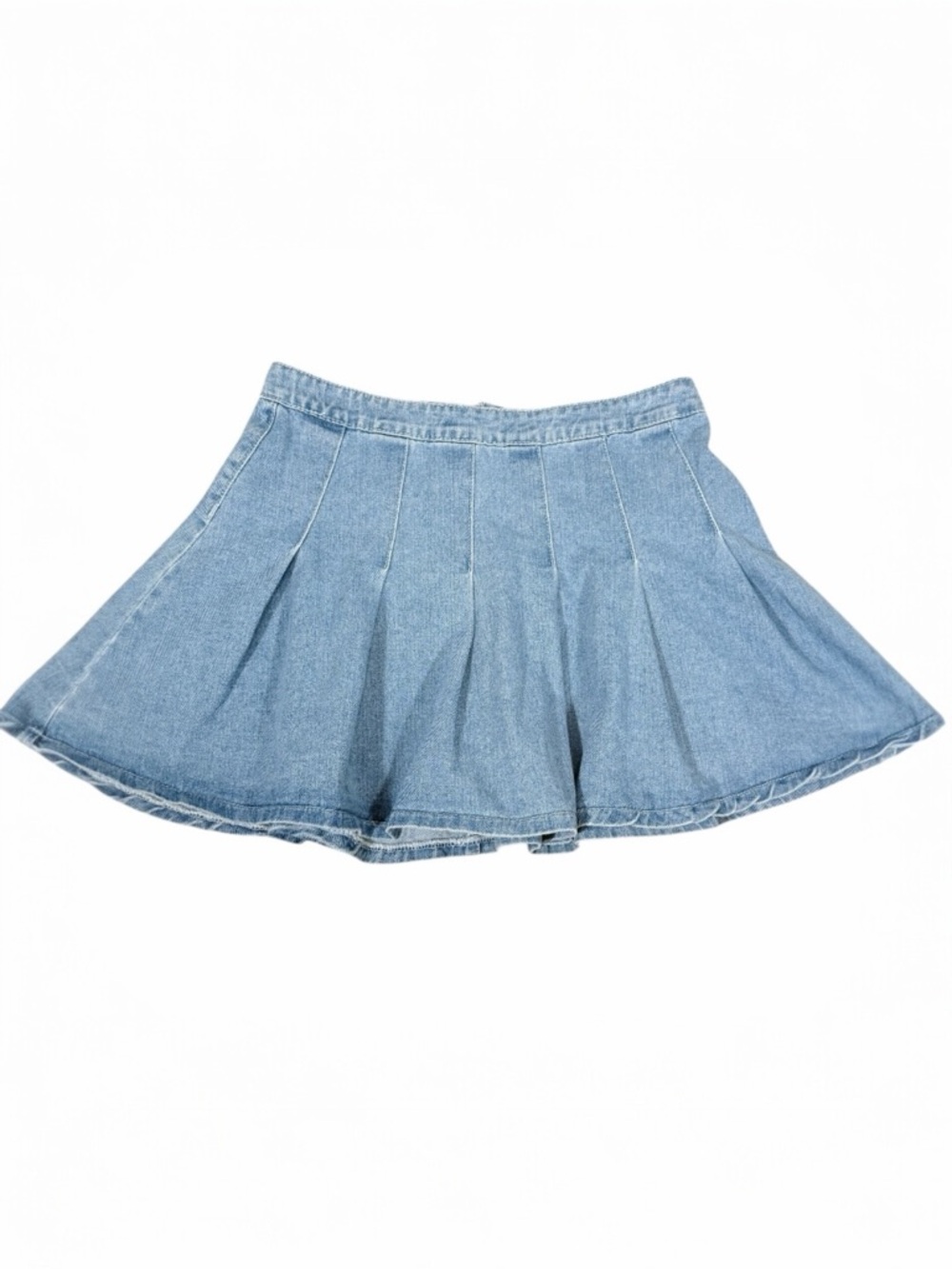 Denim Blvd Los Angeles Y2K Women’s Pleated Denim A Line Mini Skirt Size Medium